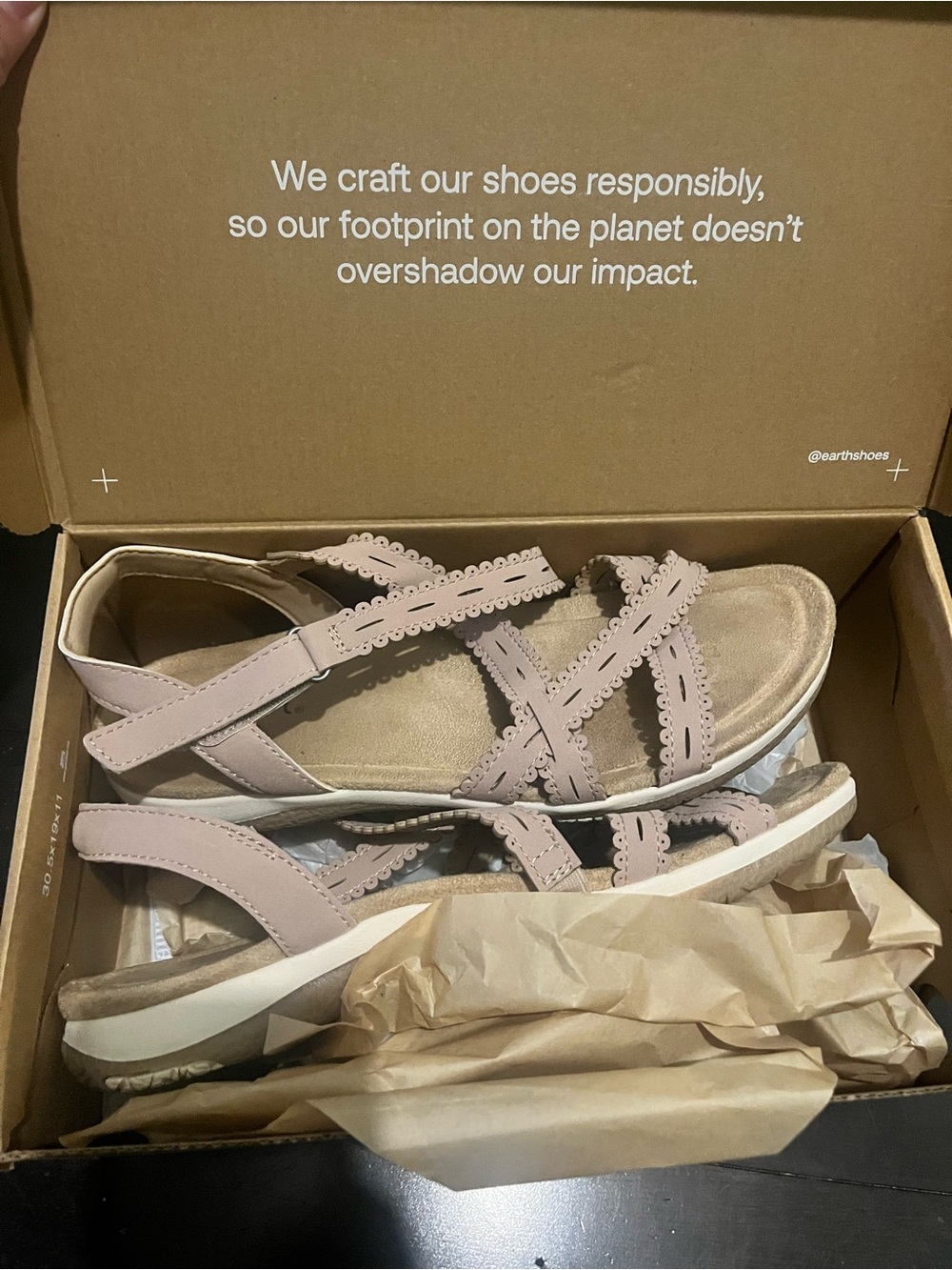 Earth Women's Blush Scalloped Strap Sandals